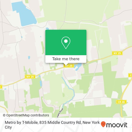 Mapa de Metro by T-Mobile, 835 Middle Country Rd