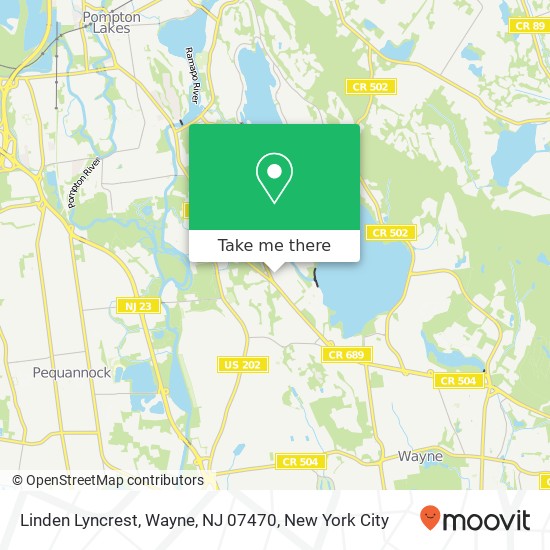 Mapa de Linden Lyncrest, Wayne, NJ 07470