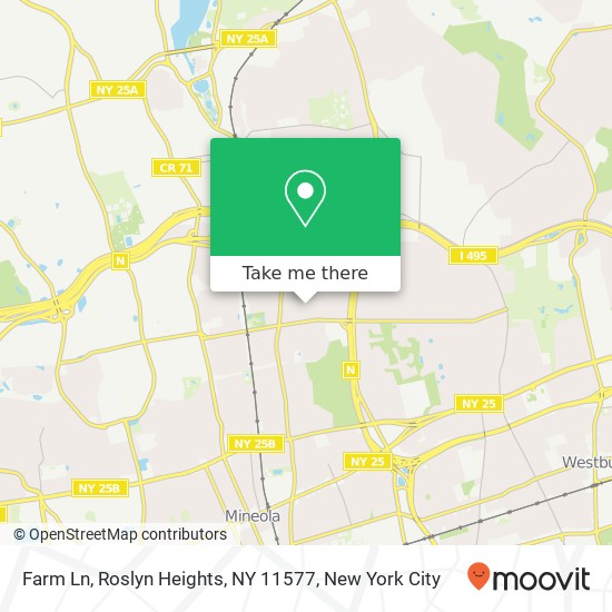 Farm Ln, Roslyn Heights, NY 11577 map