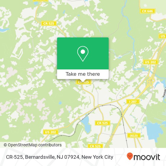 Mapa de CR-525, Bernardsville, NJ 07924