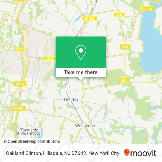 Mapa de Oakland Clinton, Hillsdale, NJ 07642