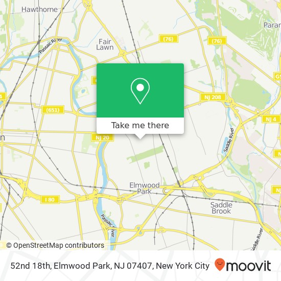 52nd 18th, Elmwood Park, NJ 07407 map