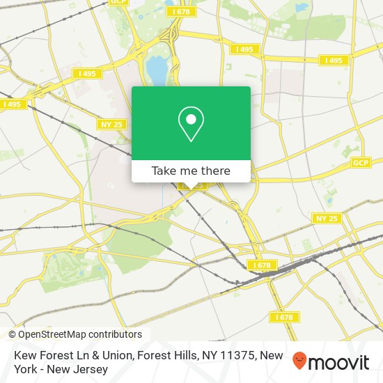Mapa de Kew Forest Ln & Union, Forest Hills, NY 11375