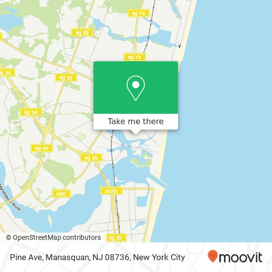 Mapa de Pine Ave, Manasquan, NJ 08736