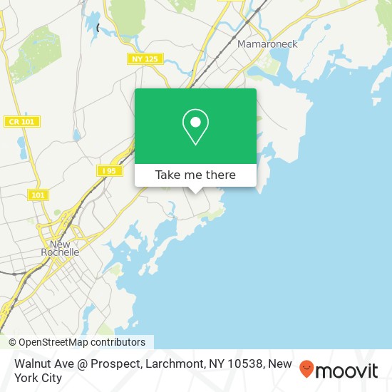 Mapa de Walnut Ave @ Prospect, Larchmont, NY 10538