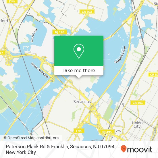 Paterson Plank Rd & Franklin, Secaucus, NJ 07094 map
