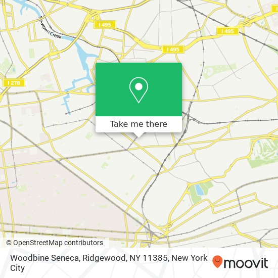 Mapa de Woodbine Seneca, Ridgewood, NY 11385