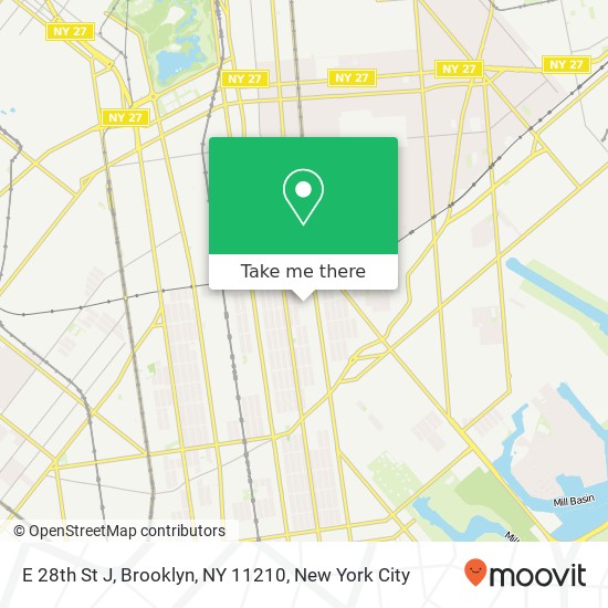 Mapa de E 28th St J, Brooklyn, NY 11210