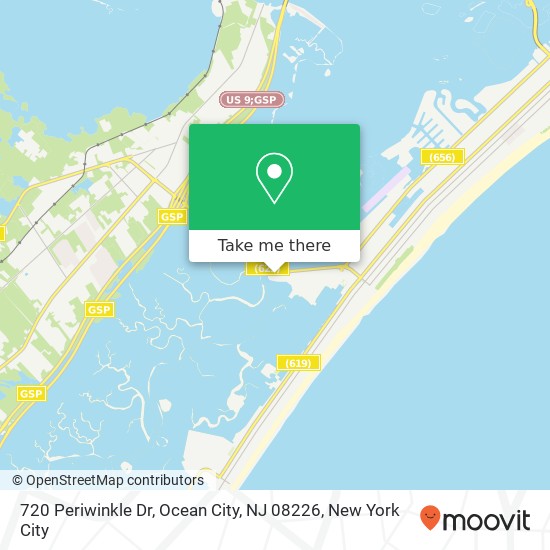 Mapa de 720 Periwinkle Dr, Ocean City, NJ 08226