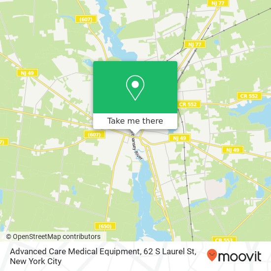 Advanced Care Medical Equipment, 62 S Laurel St map