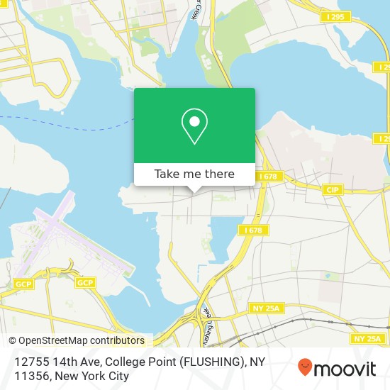 Mapa de 12755 14th Ave, College Point (FLUSHING), NY 11356