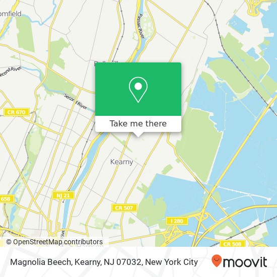 Magnolia Beech, Kearny, NJ 07032 map