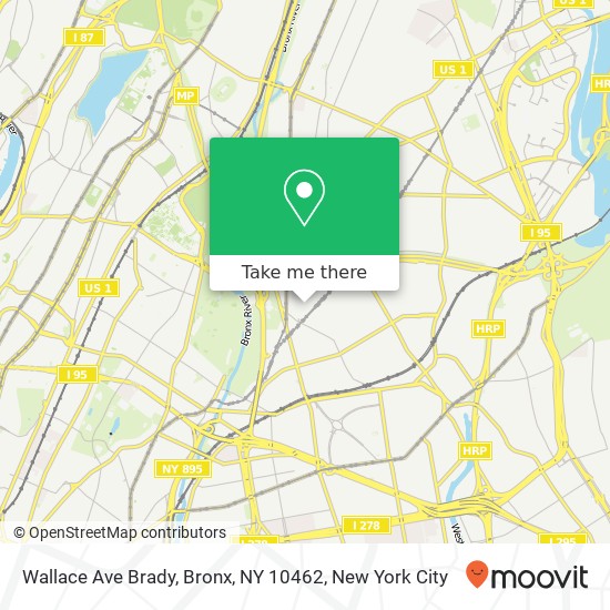 Mapa de Wallace Ave Brady, Bronx, NY 10462