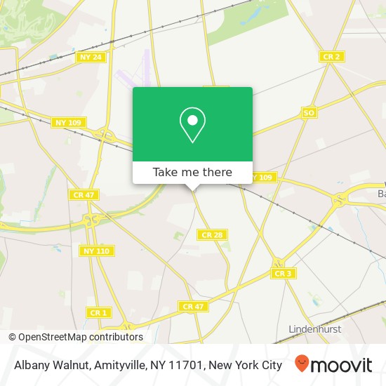 Mapa de Albany Walnut, Amityville, NY 11701