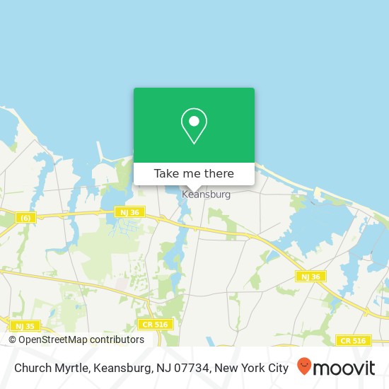 Mapa de Church Myrtle, Keansburg, NJ 07734