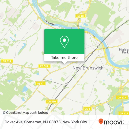 Mapa de Dover Ave, Somerset, NJ 08873