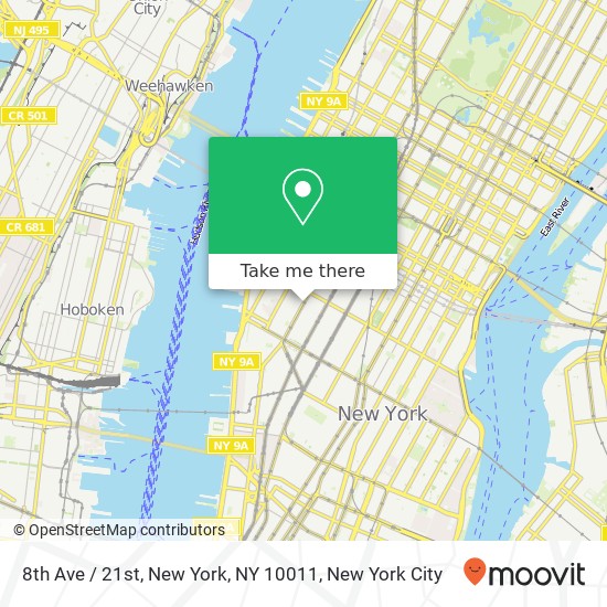 Mapa de 8th Ave / 21st, New York, NY 10011