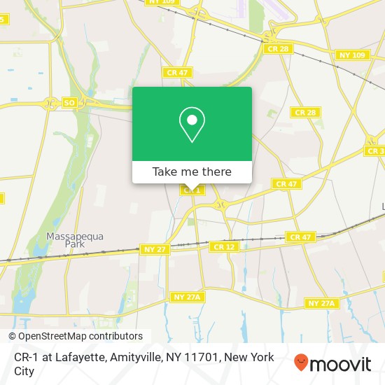 CR-1 at Lafayette, Amityville, NY 11701 map