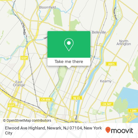 Elwood Ave Highland, Newark, NJ 07104 map