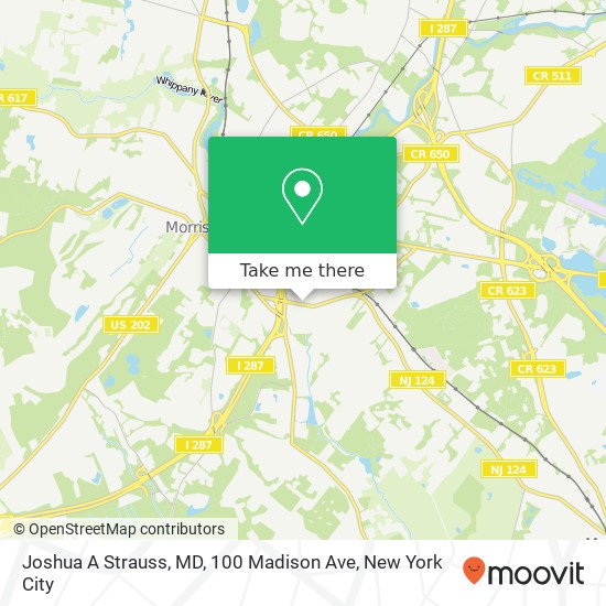 Mapa de Joshua A Strauss, MD, 100 Madison Ave