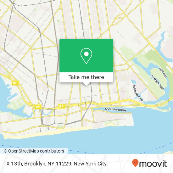 Mapa de X 13th, Brooklyn, NY 11229