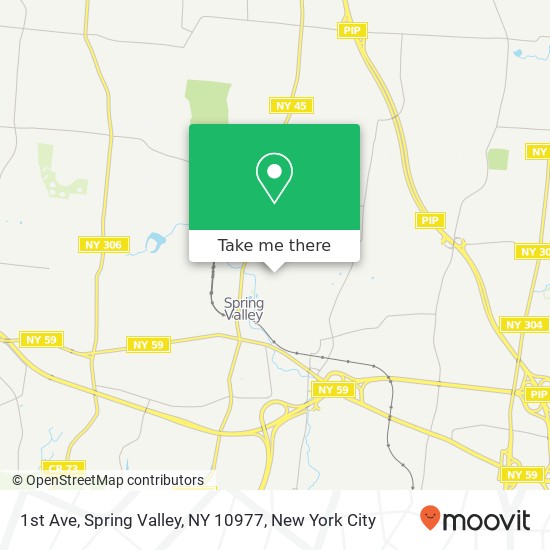 Mapa de 1st Ave, Spring Valley, NY 10977