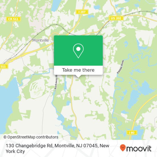 Mapa de 130 Changebridge Rd, Montville, NJ 07045