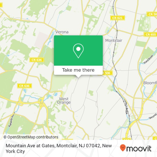 Mountain Ave at Gates, Montclair, NJ 07042 map