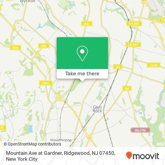 Mountain Ave at Gardner, Ridgewood, NJ 07450 map