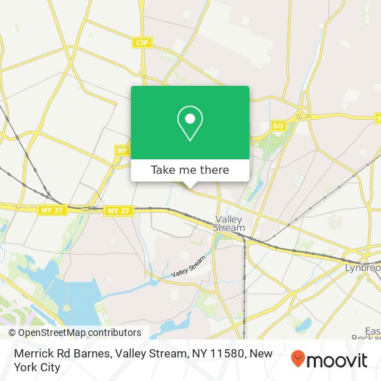 Mapa de Merrick Rd Barnes, Valley Stream, NY 11580