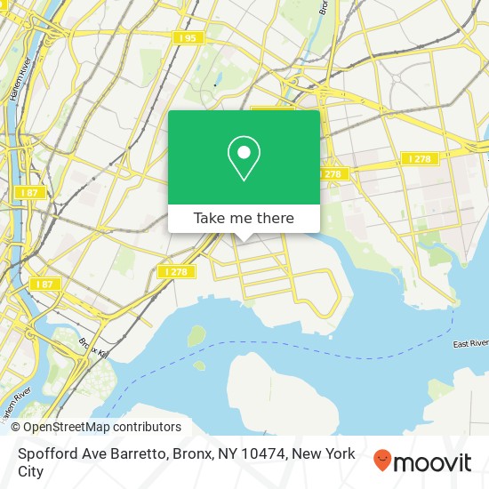 Mapa de Spofford Ave Barretto, Bronx, NY 10474