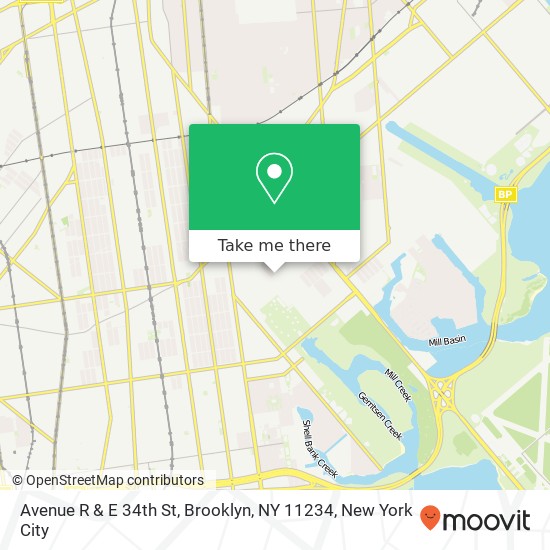 Mapa de Avenue R & E 34th St, Brooklyn, NY 11234