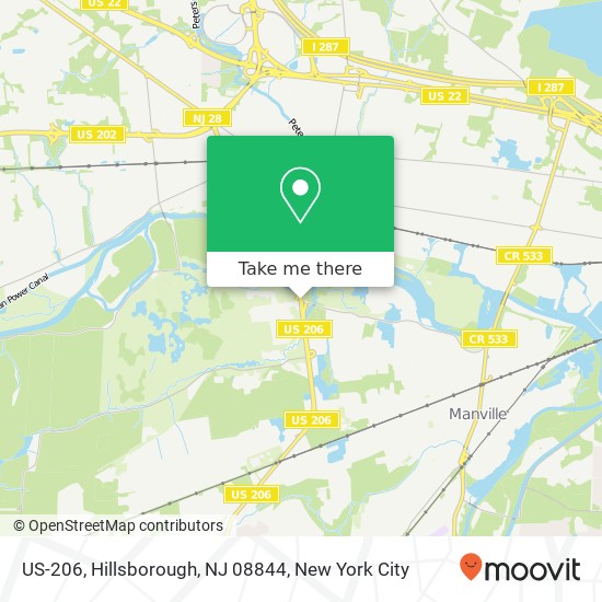 Mapa de US-206, Hillsborough, NJ 08844