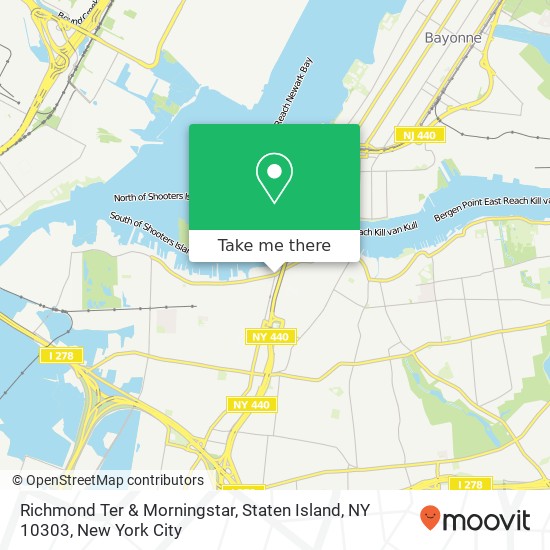 Mapa de Richmond Ter & Morningstar, Staten Island, NY 10303