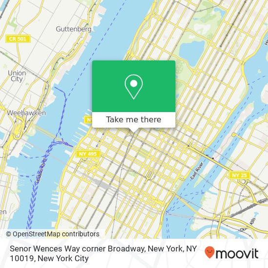 Senor Wences Way corner Broadway, New York, NY 10019 map