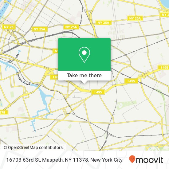 Mapa de 16703 63rd St, Maspeth, NY 11378