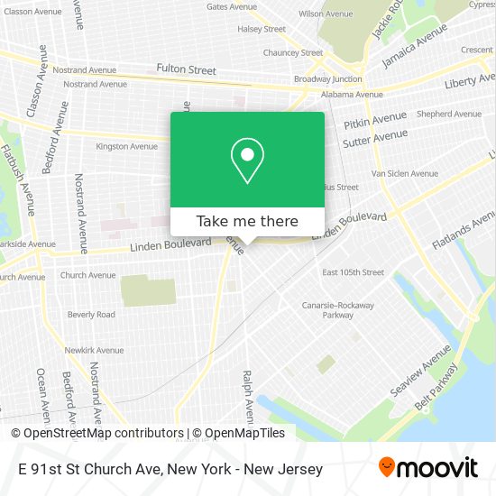 Mapa de E 91st St Church Ave