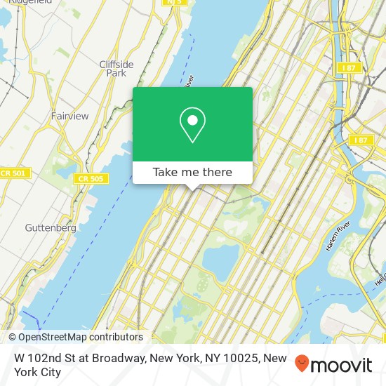 Mapa de W 102nd St at Broadway, New York, NY 10025