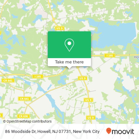 Mapa de 86 Woodside Dr, Howell, NJ 07731