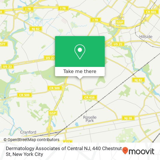 Dermatology Associates of Central NJ, 440 Chestnut St map