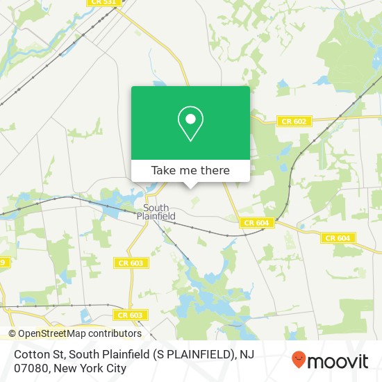 Mapa de Cotton St, South Plainfield (S PLAINFIELD), NJ 07080