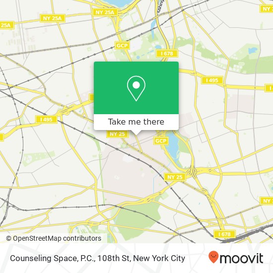 Counseling Space, P.C., 108th St map