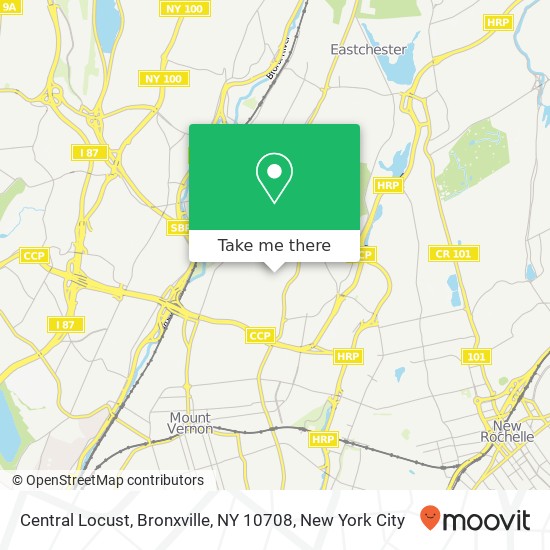 Mapa de Central Locust, Bronxville, NY 10708