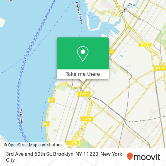 Mapa de 3rd Ave and 60th St, Brooklyn, NY 11220