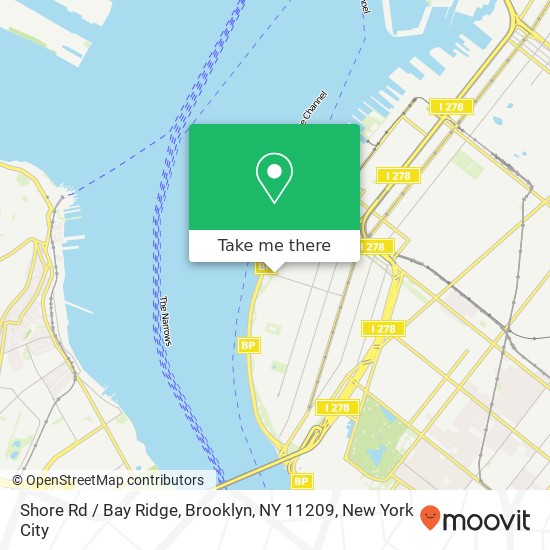 Mapa de Shore Rd / Bay Ridge, Brooklyn, NY 11209
