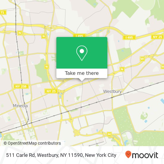 Mapa de 511 Carle Rd, Westbury, NY 11590