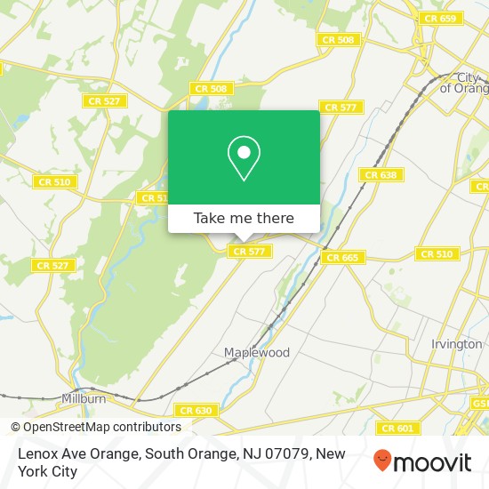 Mapa de Lenox Ave Orange, South Orange, NJ 07079