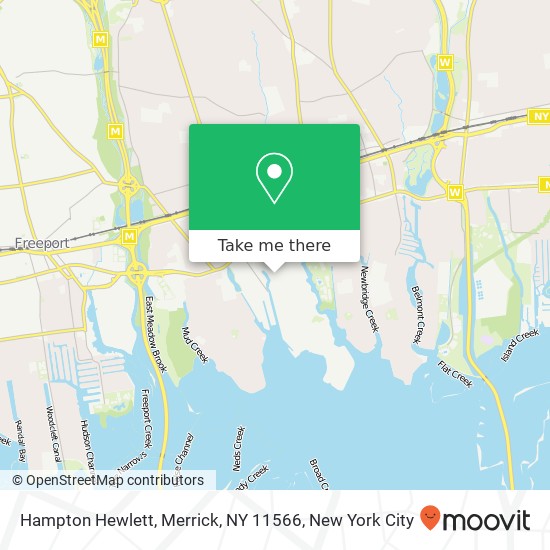 Mapa de Hampton Hewlett, Merrick, NY 11566