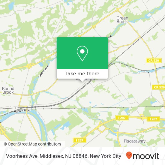 Mapa de Voorhees Ave, Middlesex, NJ 08846