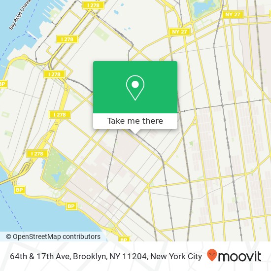 Mapa de 64th & 17th Ave, Brooklyn, NY 11204